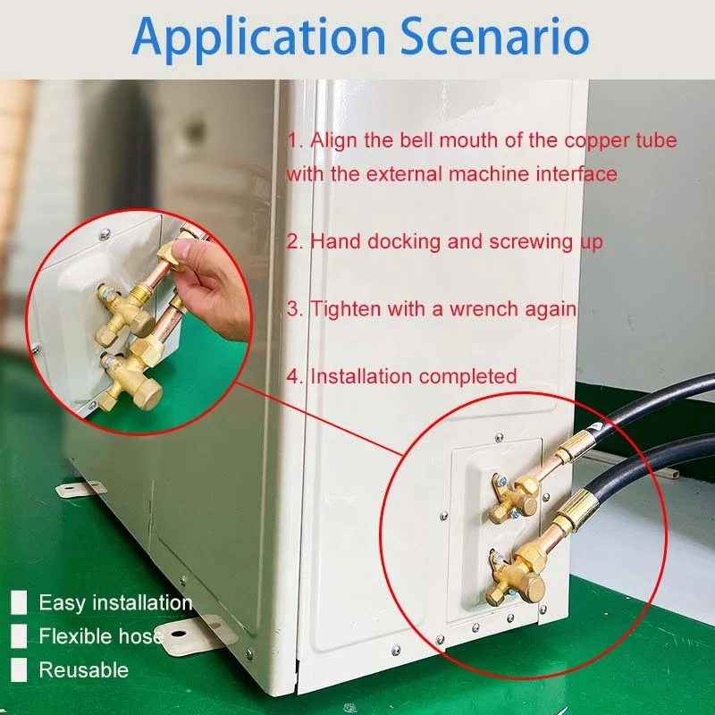 Air conditioning system Refrigeration insulated copper pipe Connection flexible rubber hose