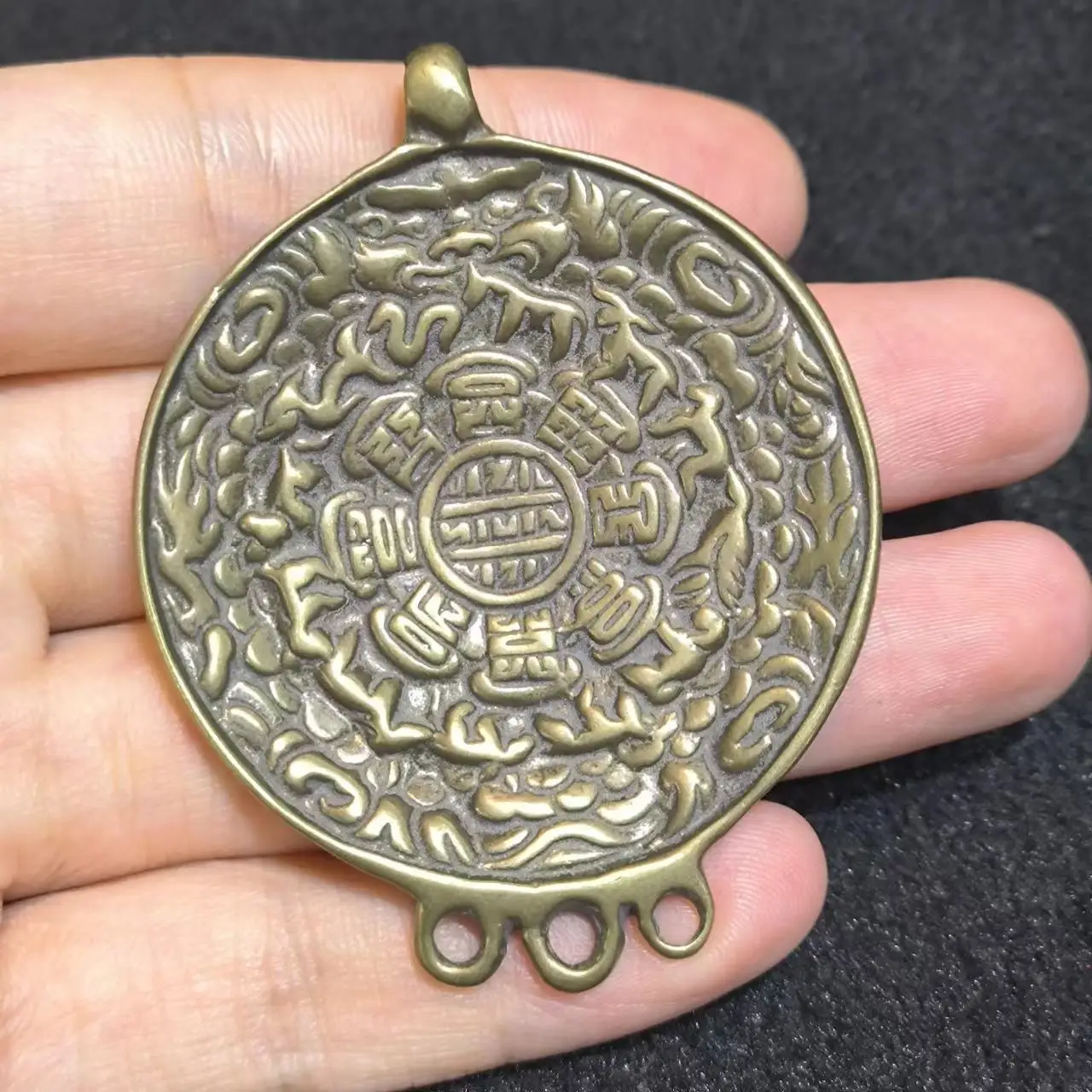 1pcs/lot Tibetan handmade jiugong bagua Pendant Tibetan buddhism lima copper precious accessories gem jewelry amulet folk-custom