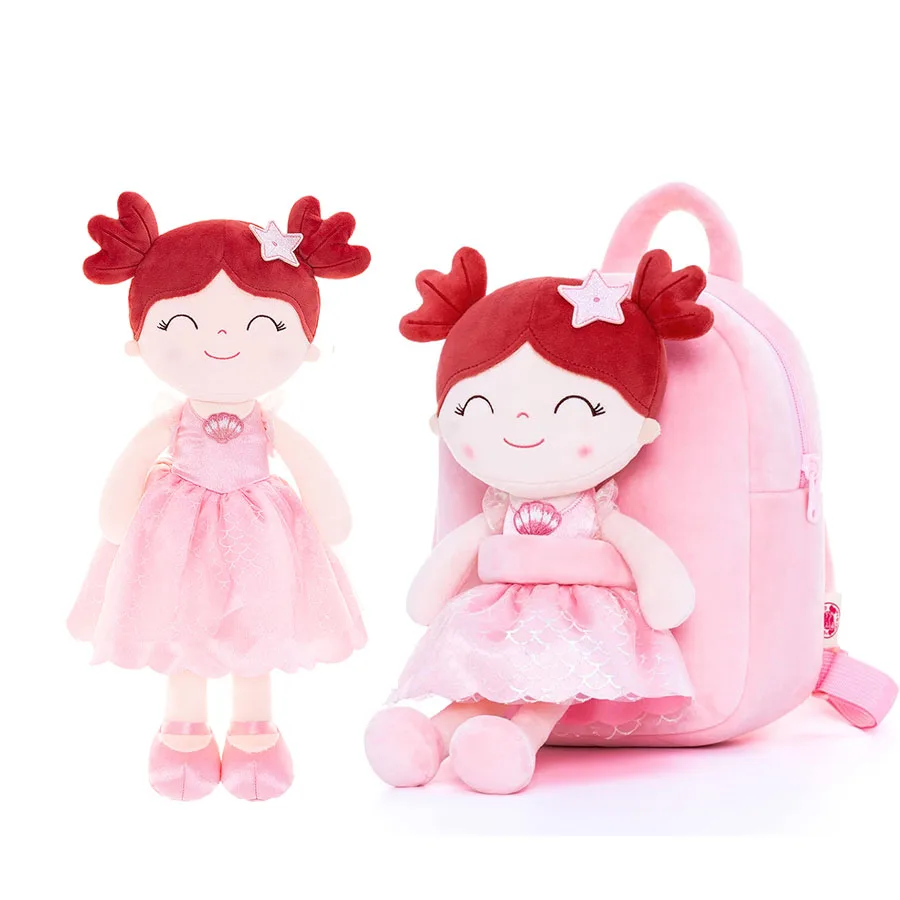 

Gloveleya 2pcs Plush Backpack and Baby Plush Toy Girls Backpacks Toddler bags Toy Stuffed Dolls