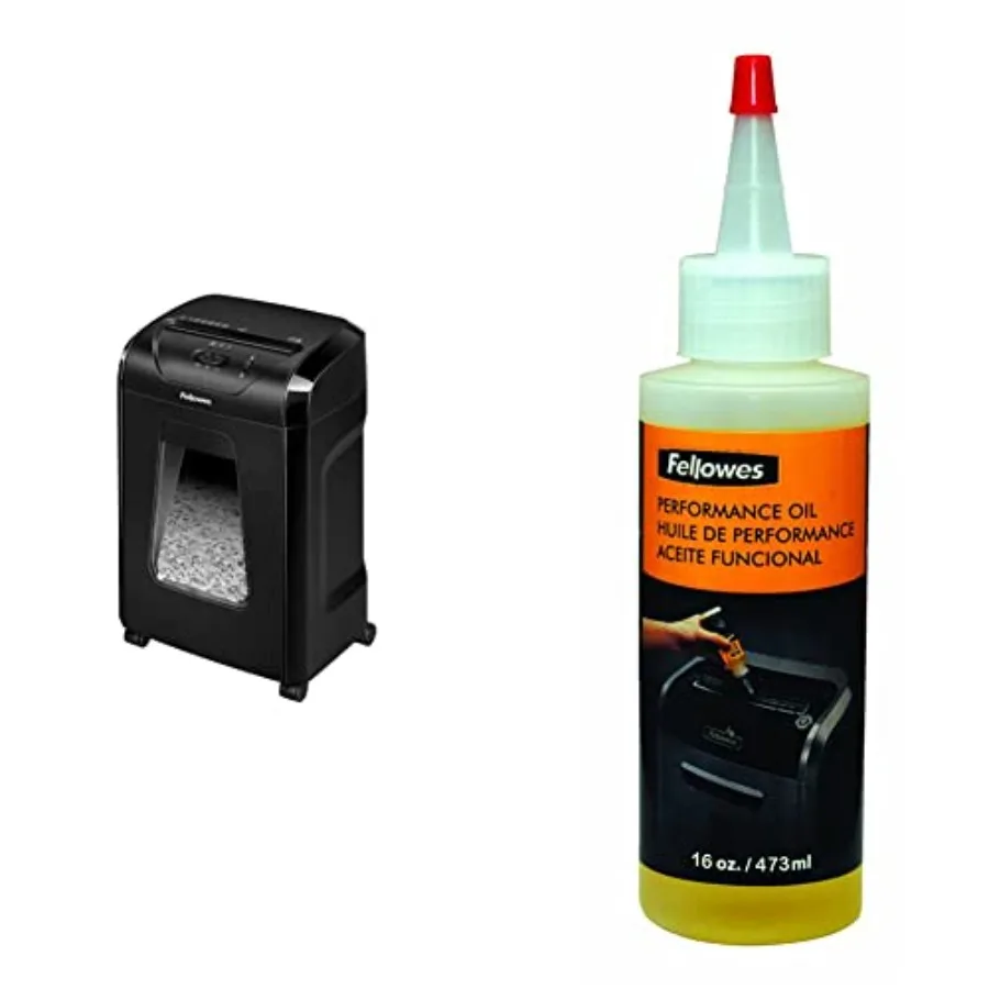 

Шредер для бумаги 12C15 с перекрестной резкой на 12 листов для дома и офиса с защитным замком и функцией Powershred, а также масло для шредера Powershred 16 унций. Ext