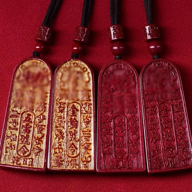 pendant with Five Thunder Decree, gold wheel, fortune-attracting, unisex protective amulet necklace
