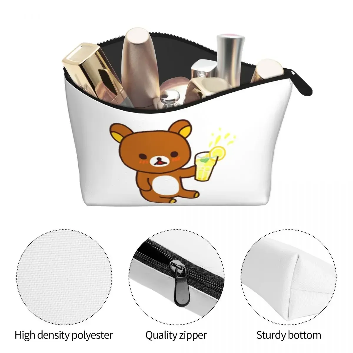 Cool Lemonade Milk And Mocha Cute Teddy Bears Women Cosmetic Bag Travel Makeup Organizer Pouch Toiletry Storage Dopp Kit Box