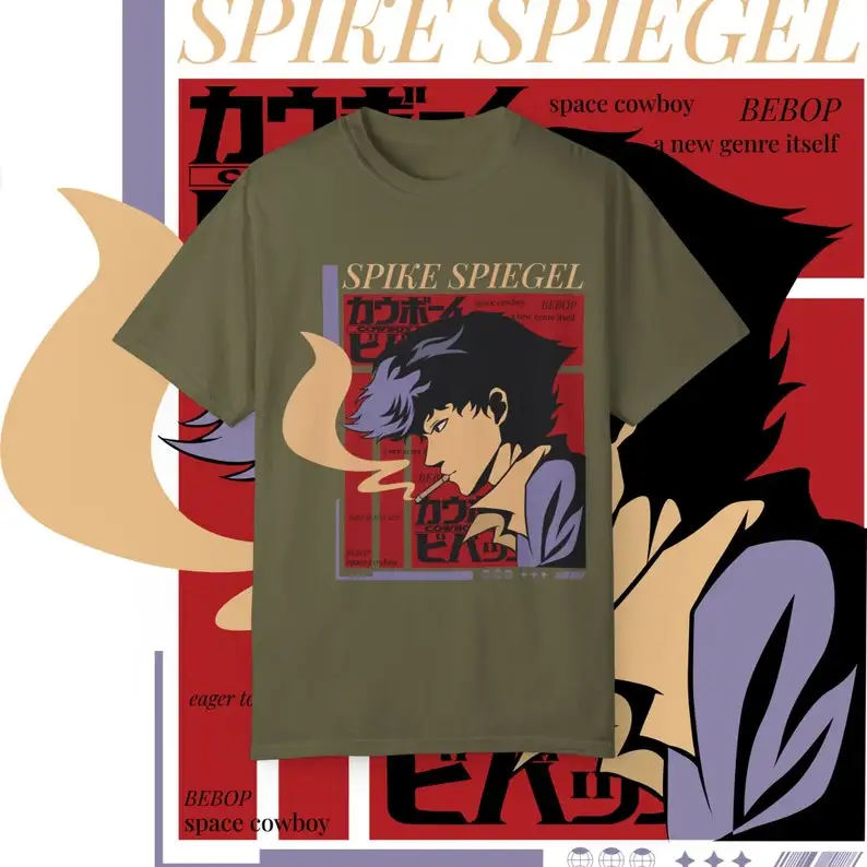 

Japanese Anime Spike Spiegel Japanese Shirt Anime Merch Y2k Clothes Japanese Streetstyle tshirt Japan Manga T-shirt