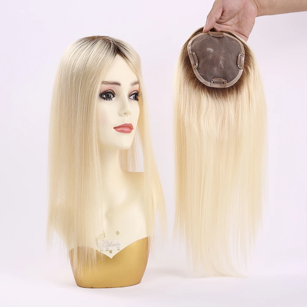 Hot Selling 5x5Inch Hand Made Topper Human Long Hair Wig Toupee For Women Hair Straight 14inch 16inch Women Toupee In Stock