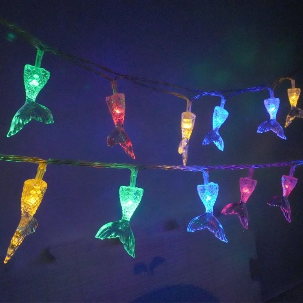 Multicolor Mermaid Tail LED String Lights Ocean Theme Aquarium Themed Fairy Light String Fairy Light LED Mermaid Party Supplies