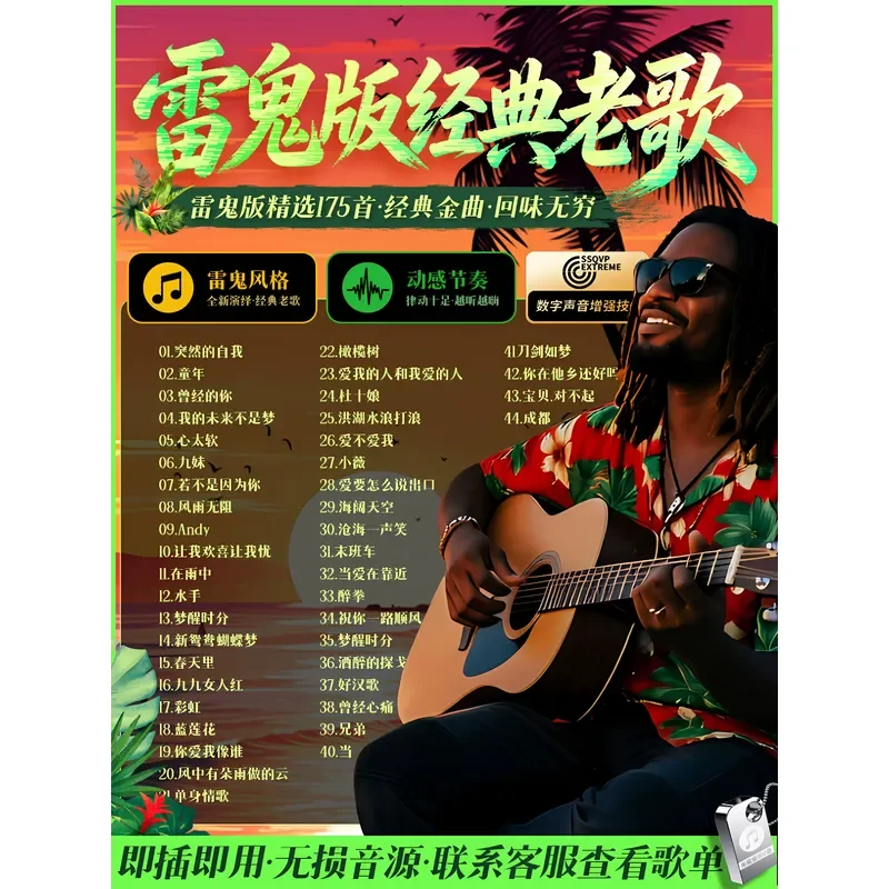 Bai Lan Reggae Version Classic Old Songs Selected 175 Car Music USB Disk Lossless High Quality Nostalgic USB Songs