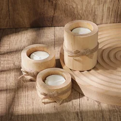 1pc/3pcs-Wooden candle holders, candlelight dinner props, wedding anniversary Valentine's Day decorations