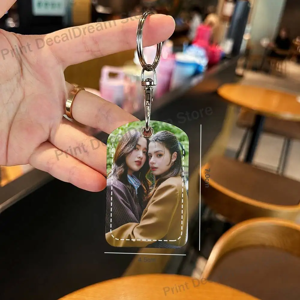 FreenBecky Freen Becky PU Leather Card Holder Keychain Key Ring Door Lock Access Tag ID Access Card Air Tag Case Keychain Card image 4