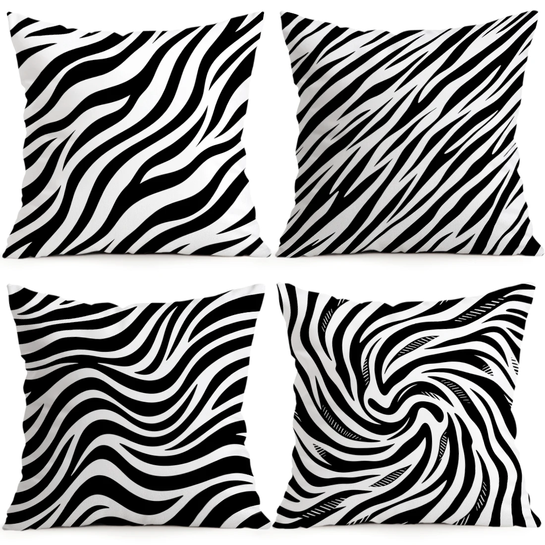 Black White Zebra Stripe Pillowcase Printed Polyester 40/45/50cm Throw Pillowcover Decorative Sofa Cushion Pillowslip Home Decor