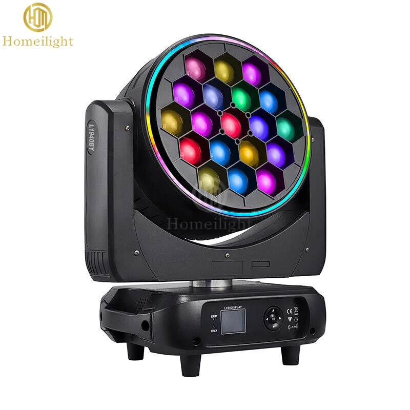 Big Bee Eye 19pcs*40w 4in1 RGBW LED Focus Moving Head Light High Power 40W Wedding Disco Moving Head Light