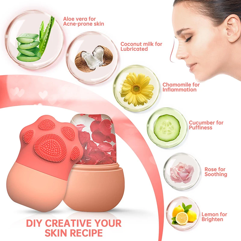 Ice Face Roller ลูกกลิ้งน้ําแข็งซิลิโคนสําหรับใบหน้าและดวงตาอาการบวมบรรเทา Reusable Facial Ice Mold Skin Care เครื่องมือความงามสําหรับผู้หญิง