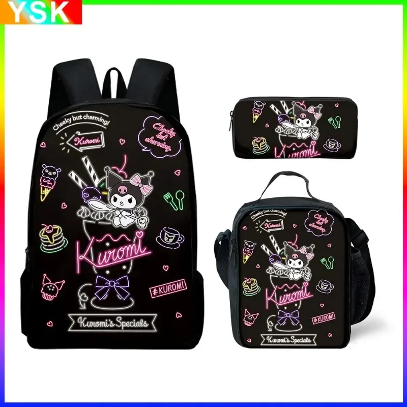 Backpack Kuromi Backpack PencilBag Student Primary and Middle kawaii Cartoon SchoolBag Mochila Birthday Gift For Girls Kids Boys