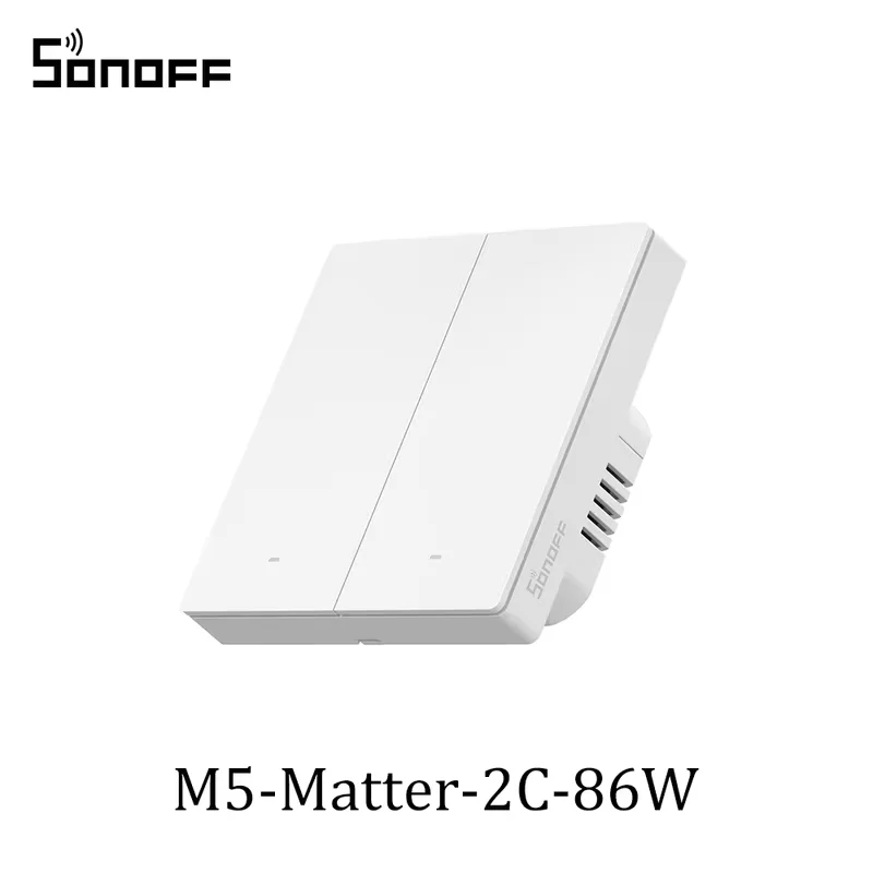 SONOFF M5 Matter SwitchMan Slimme Wandcontactdoos 80/86 Type EU 1/2/3-voudige drukknop schakelaar werkt met Alexa, Google, Apple Home, Alice