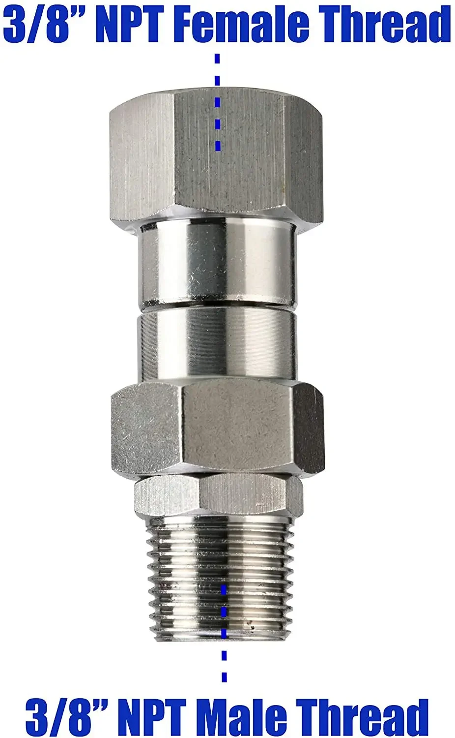 Alta Pressão Lavadora Giratória Conexões De Mangueira, Conector De Rotação De 360 Graus, Lavagem De Carro, 3/8 ", 4500 PSI, 1Pc