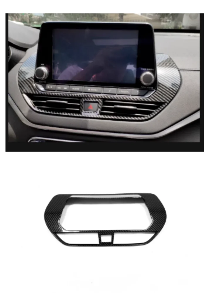 

Car Front Central Console Navigation Frame Cover Trim Decor Bezel ABS Carbon Fiber Texture Fit for Nissan Teana 2019 -2022
