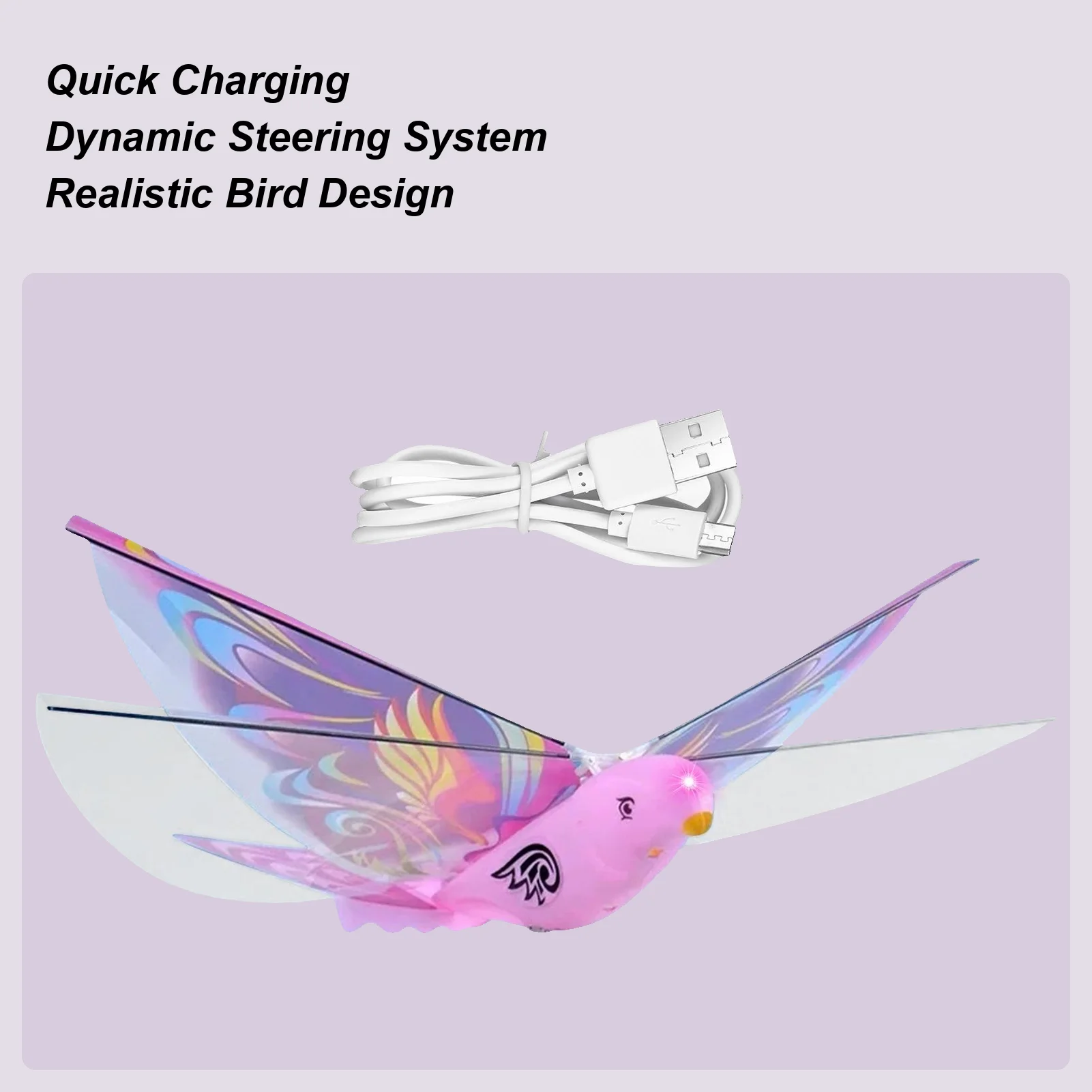 Giocattoli per uccelli per bambini Gioco realistico di figurine di animali con ali battenti Giocattolo per uccelli elettrici volanti per bambini Adolescenti Raccolta di famiglia