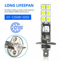 2Pcs H1 LED Bulbs 5050 12SMD 6000K Normal White Use as Fog Driving Light Lamp 12V Universal  Headlight Bulbs Replacement Parts