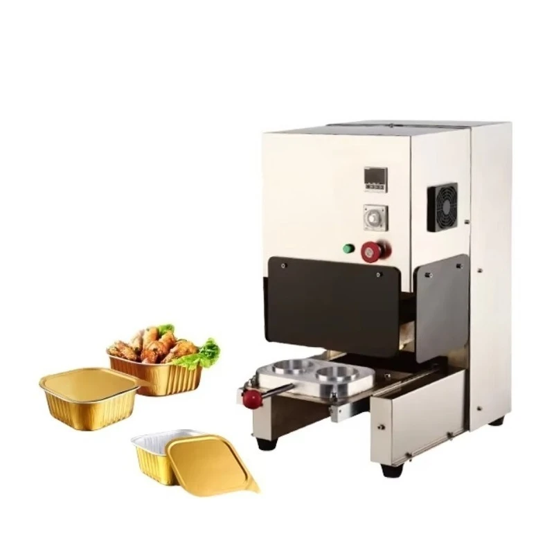 Small Volume Aluminum Foil Fast Food Container Sealer Baking Cups Sealing Machine with Mold Cupcakes Machine Air Tight Sealing
