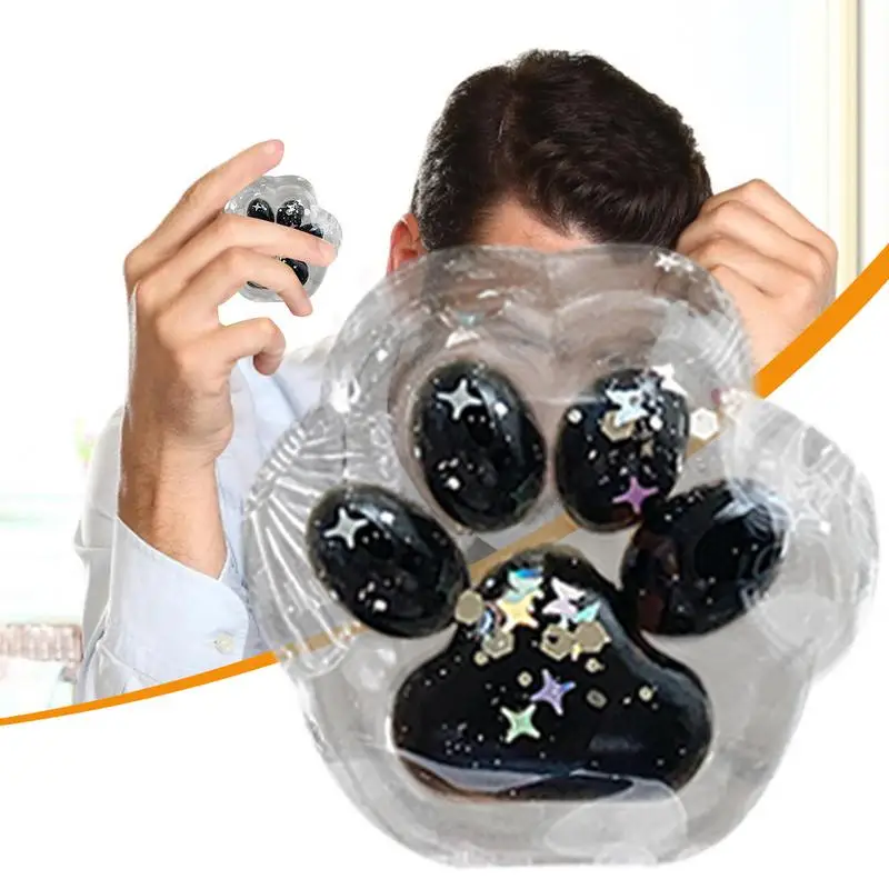 2PCS Zampa di Gatto Pizzico Agitarsi Giocattolo Rimbalzo Lento Alleviare Lo Stress Giocattoli Cubo Trasparente Blingbling Spremere Giocattolo Regalo Per I Bambini