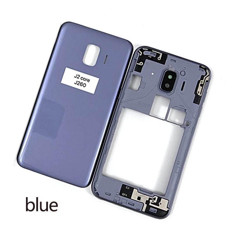 For Samsung Galaxy J2 Core J260 J260F J260G J260M J260Y Housing Middle Frame Cover+Battery Back Cover RearDoor Lid Panel Chassis