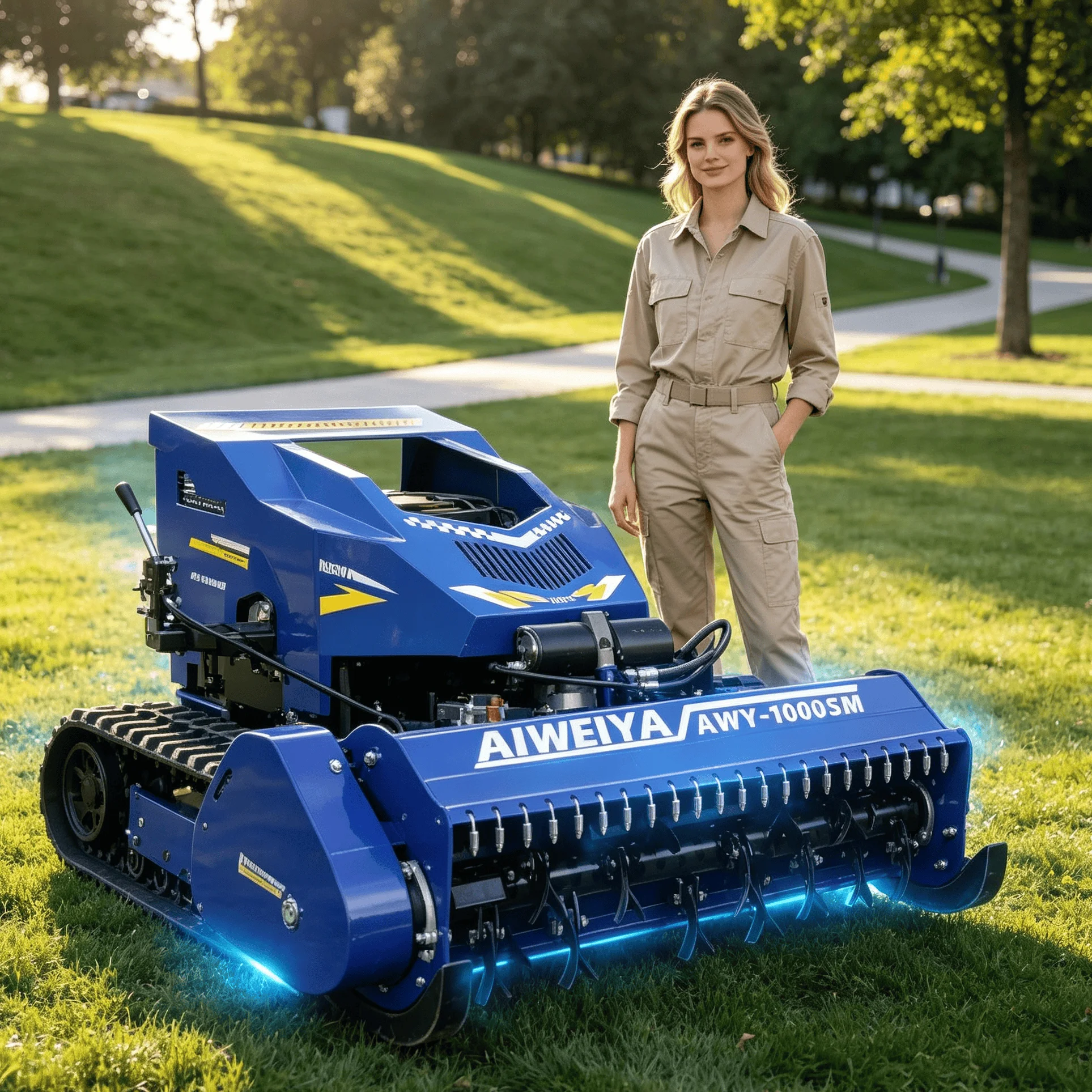 Customized Luxury Large Garden 800sm four‑stroke Wireless GPS Lawn Mower, Multiple Working Modes For Different Grass Conditions