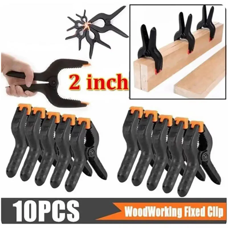 

10 шт. 2-дюймовые пружинные зажимы DIY деревообрабатывающие инструменты пластиковые нейлоновые зажимы для деревообработки пружинный зажим фон для фотостудии 2030