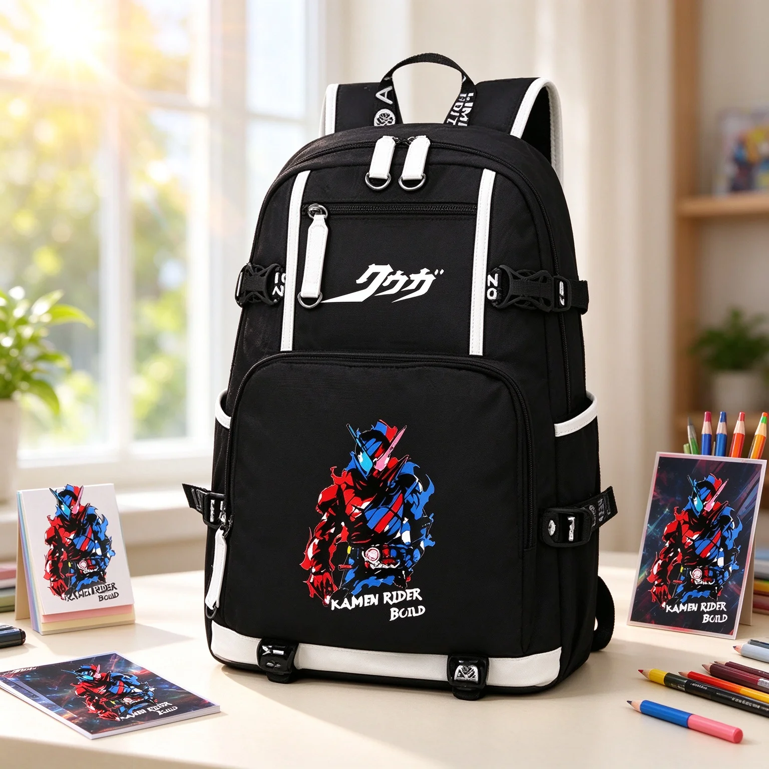 Anime Masked Rider/Kamen Rider Luminous Travel Backpack Cartoon Bookbag Canvas School Bags Kabuto/Decade Travel Back Pack