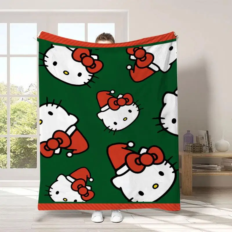 귀여운 헬로키티 푹신한 담요와 블랭킷 침대 덮개 럭셔리 홈 인테리어 마이크로파이버 침구 소파 무릎 담요