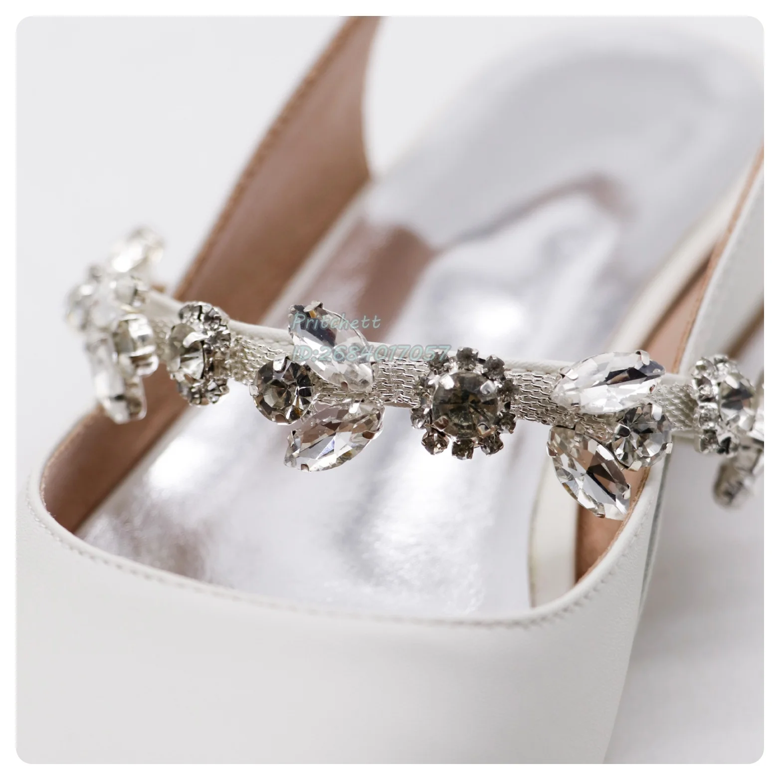 Pointed Toe Slingback Crystal Detailed Ankle Strap Buckle Flats Snadals Solid Satin Shallow Women Shoes Dress Party Wedding