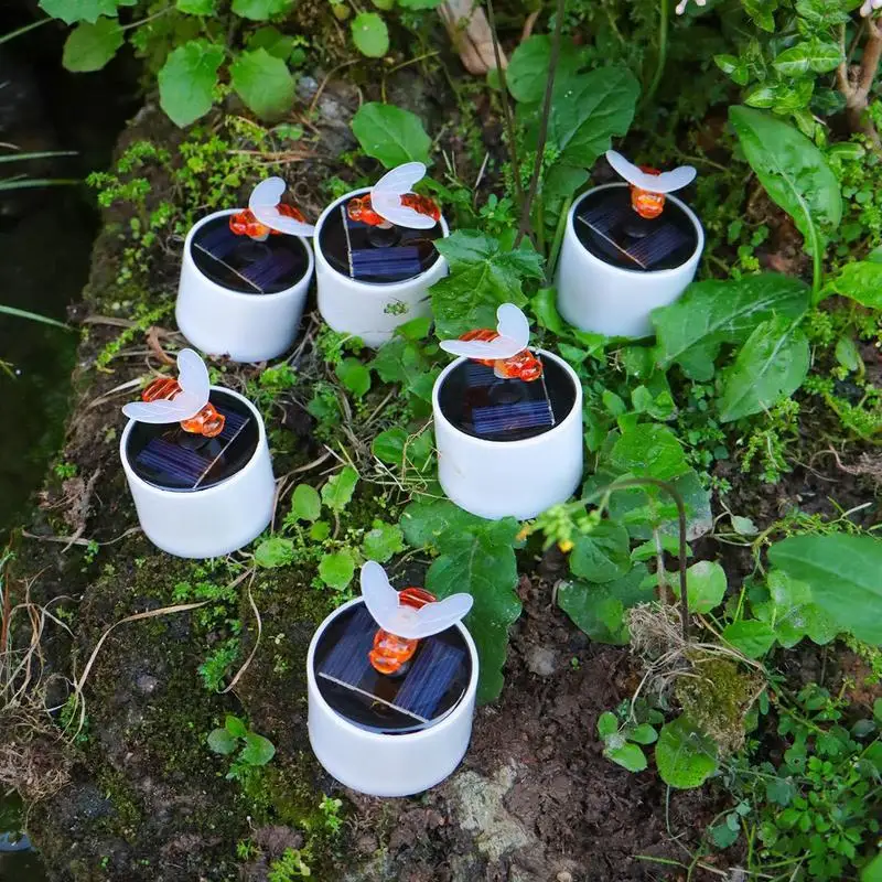 Solar Led Tea Lights Bee Design Flameless LED Tea Light Reusable Table Accent Garden Decoration For Halloween And Christmas