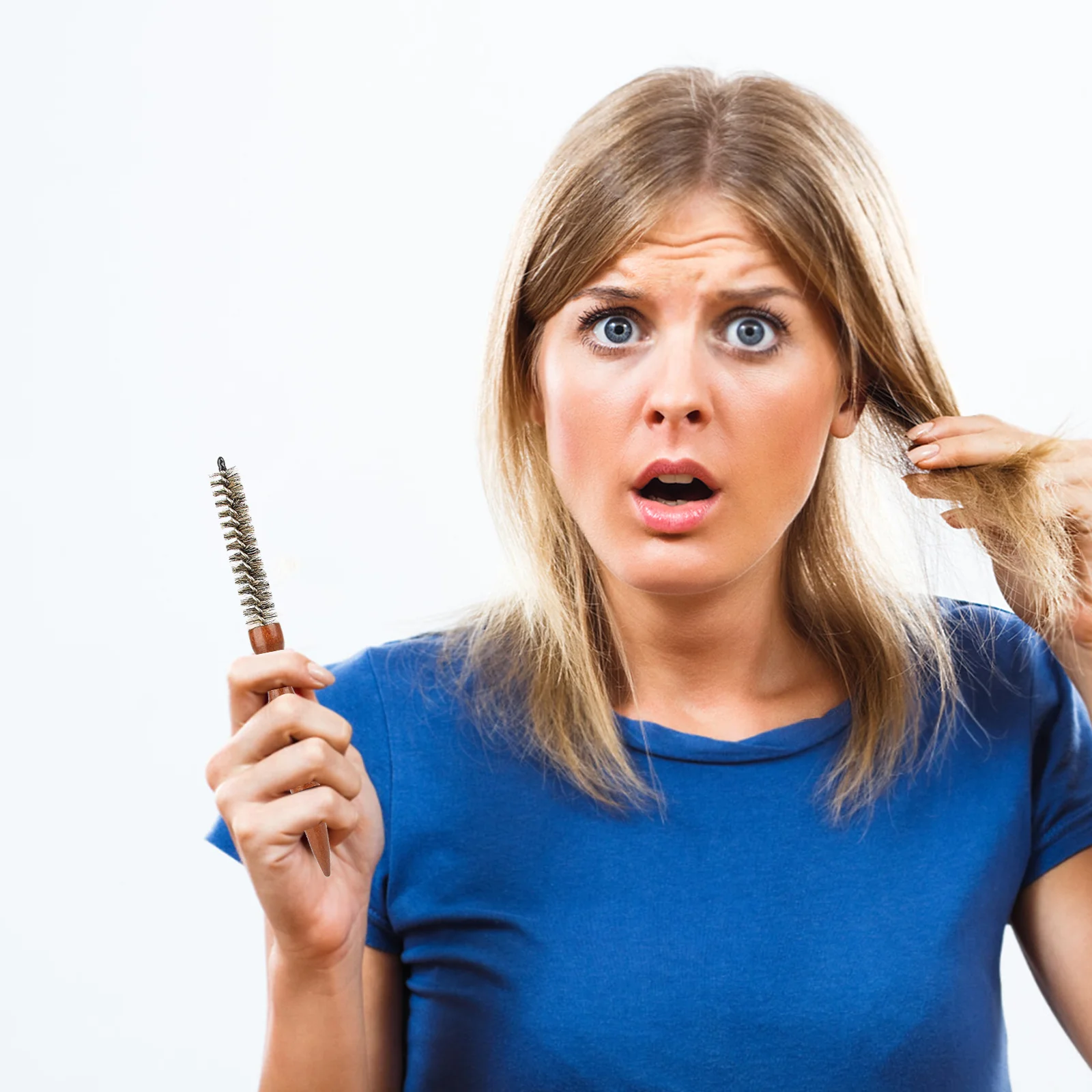 

2pcs Spiral Mini Roll Comb Portable Hairdressing Brush Detangling Styling Tool Small Round Brush For Salon Travel Use