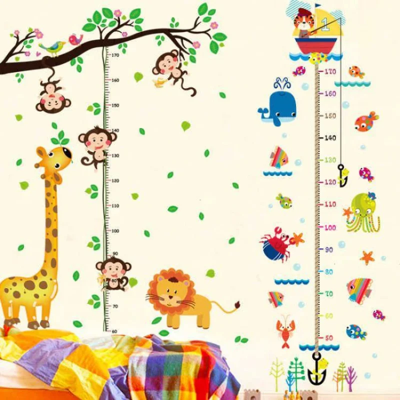 Height Baby Bedroom Cartoon Wallpaper Self-Adhesive Decorative Stickers Children's Room Wall Remove Early Education Vol