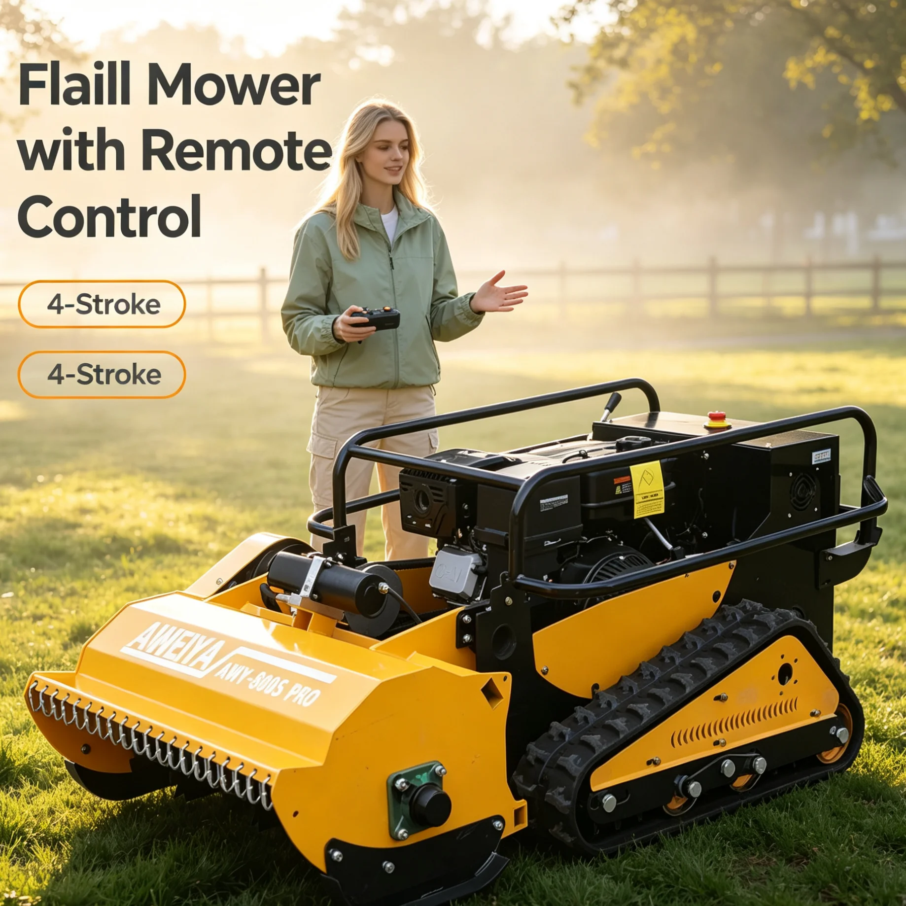 Customized Zero Turn Gas Lawn Mower,Four‑stroke Remote-Controlled Robot Mower for Large Commercial Lawn Sites Trimming