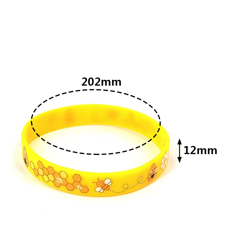 6Pcs Sweet Honey Bees Theme Party Bracelet Silicone Wristbands for Kids Birthday Baby Shower Wedding Party Favors Decoration