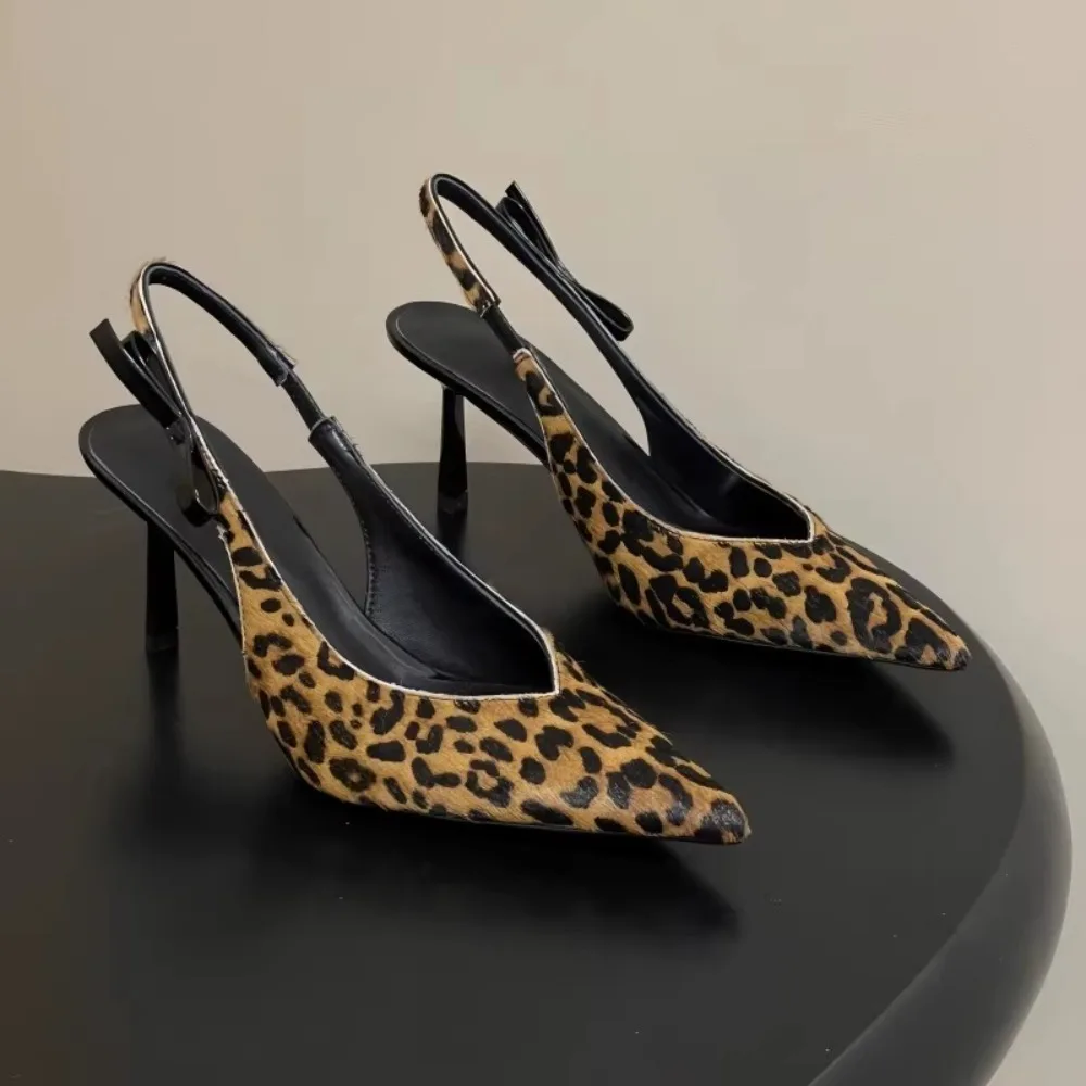 

Patent Leather 2026 New Style Simple Pointed Side Hollow High Heel Back Hollow Single-Layer Shoes Temperament Baotou Sandals