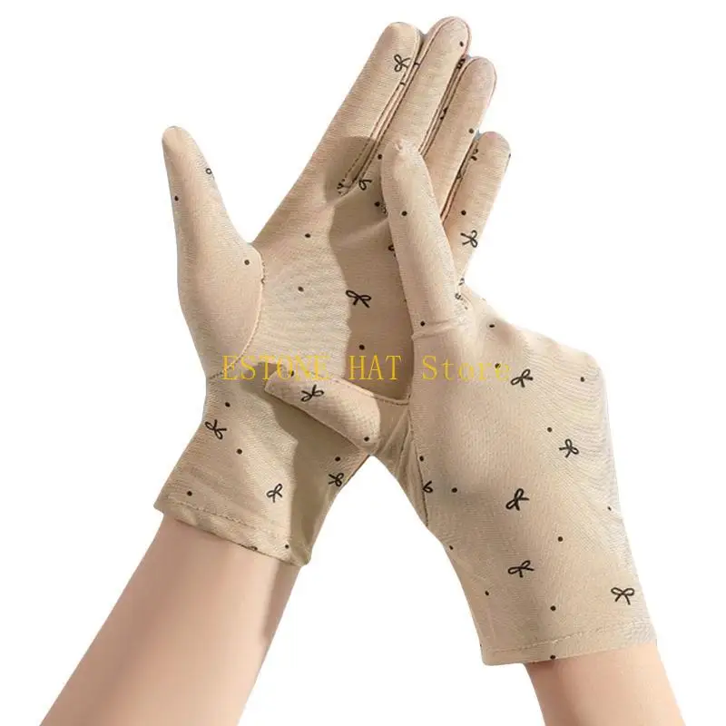 49MF Female Breathable Elastic for Sun for Protection Gloves UV for Protection Gloves