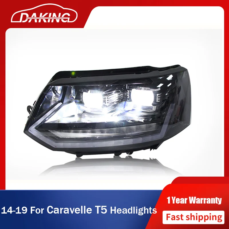 Estilo do carro lâmpada de cabeça para vw caravelle t5 2014-2019 faróis led farol drl lente feixe duplo bi-xenon hid acessórios