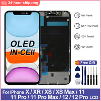 OLED For iPhone X LCD XR XS MAX Screen 11 PRO MAX Display 12 Pro Touch Digitizer Replacement For iPhone 12 mini Display Incell