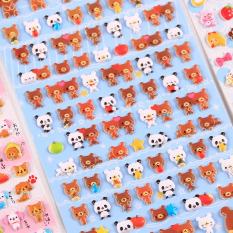 

Милый мини-медведь, гранулы, 3D пенопластовые наклейки, каваи, животные, сделай сам, рельефная паста для DIY, канцелярские принадлежности, чехол для телефона, скрапбукинг, журнал, деко