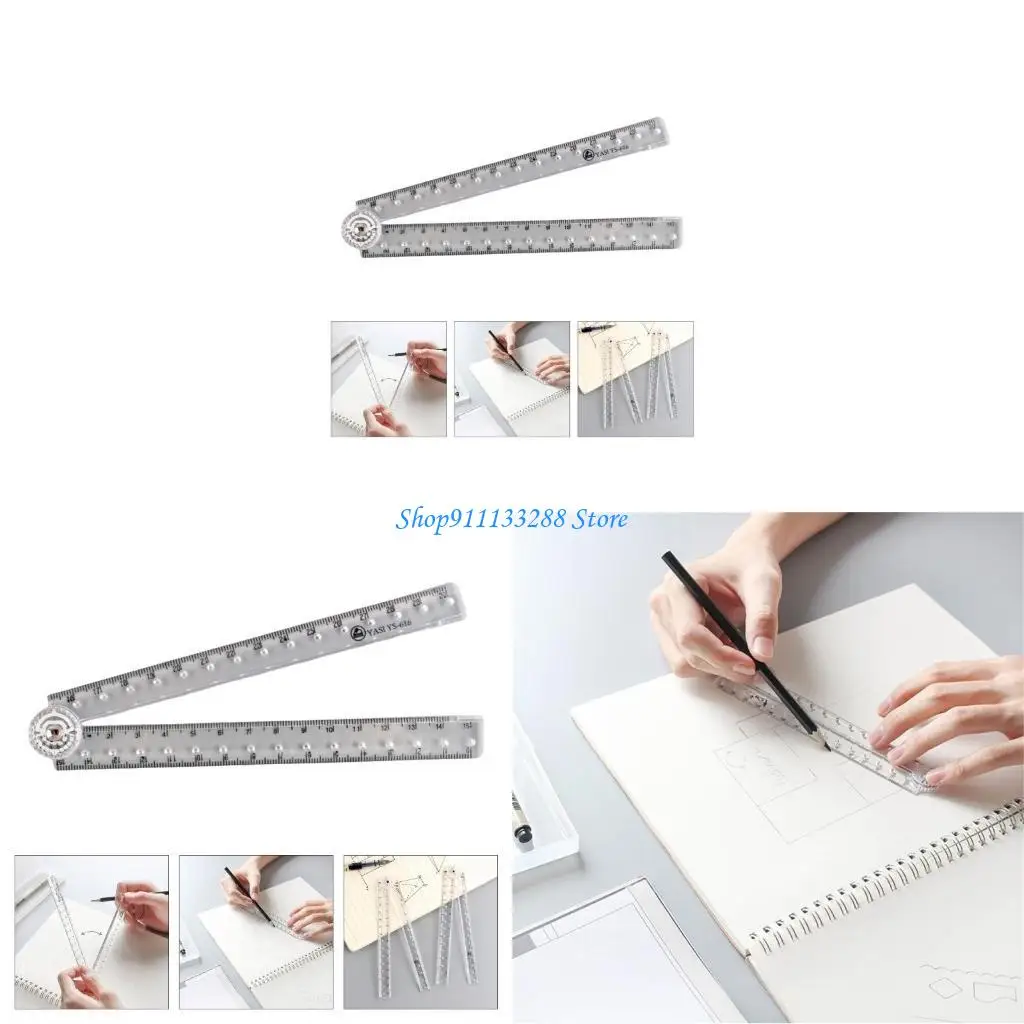 

G88D Clear Acrylics Rulers Folding Ruler Straight Rulers, Measuring length 0-30cm