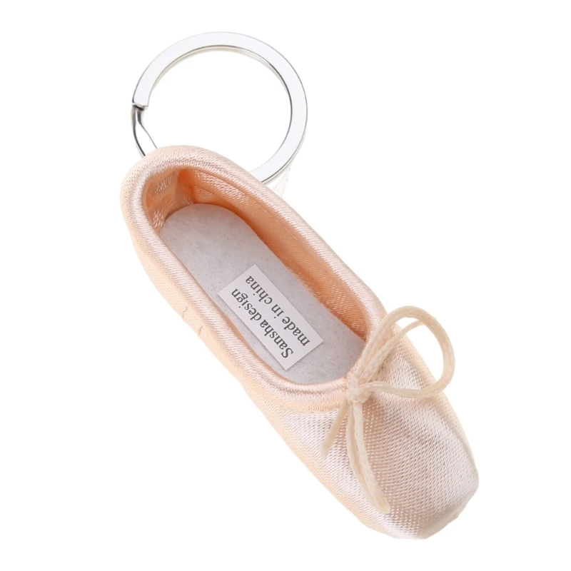 Ballet Shoe Pendant Keychain with Embroidery Detail Satins Keyrings Trinket Drop Shipping