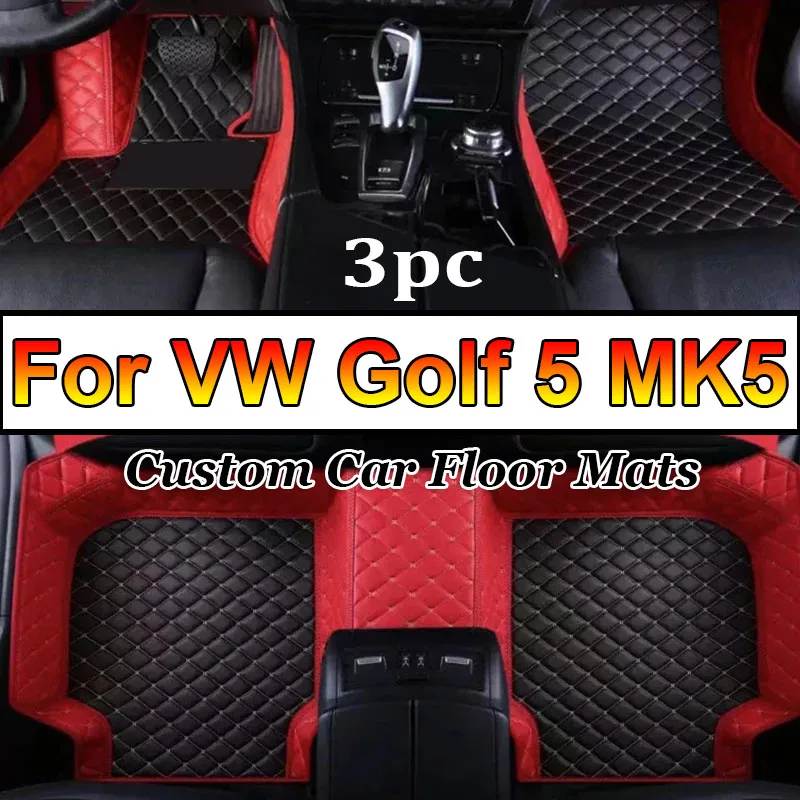 

Кожаные автомобильные коврики на заказ для VW Volkswagen Golf 5 MK5 2004 2005 2006 2007, коврики, коврики, подкладки для ног, аксессуары