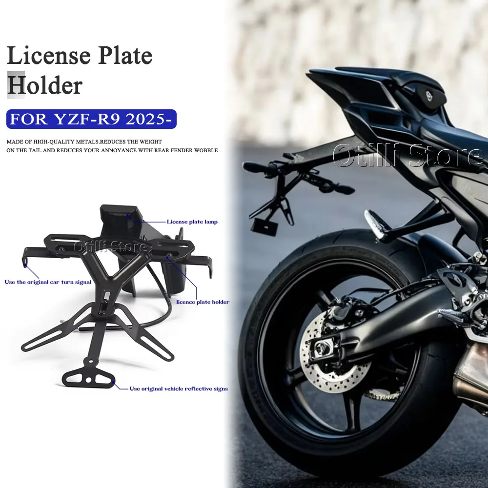 

New YZFR9 Tail Tidy Fit For YAMAHA YZF R9 YZF-R9 YZFR9 2025 2026 CNC Tail Tidy License Plate Holder Motorcycle Accessories Black