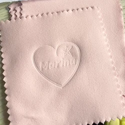 Customized polishing cloth 100 embossed gold and silver 8*8 or 6.5*10 other sizes deerskin velvet silver cloth