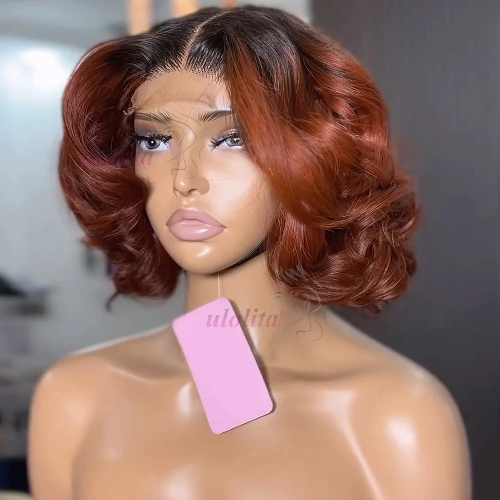 أومبير الزنجبيل البرتقالي 350 فضفاض نطاط موجة 4x4 HD الدانتيل إغلاق باروكة من شعر طبيعي 100% ملابس الشعر الفيتنامية والذهاب شعر مستعار مجعد غلويليس