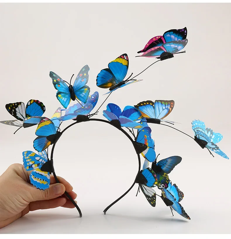 Women Girl Simulation Butterfly Headband Hair Accessories  Party Birthday  Wear  Wreath Jewelry  Birthday Cosplay