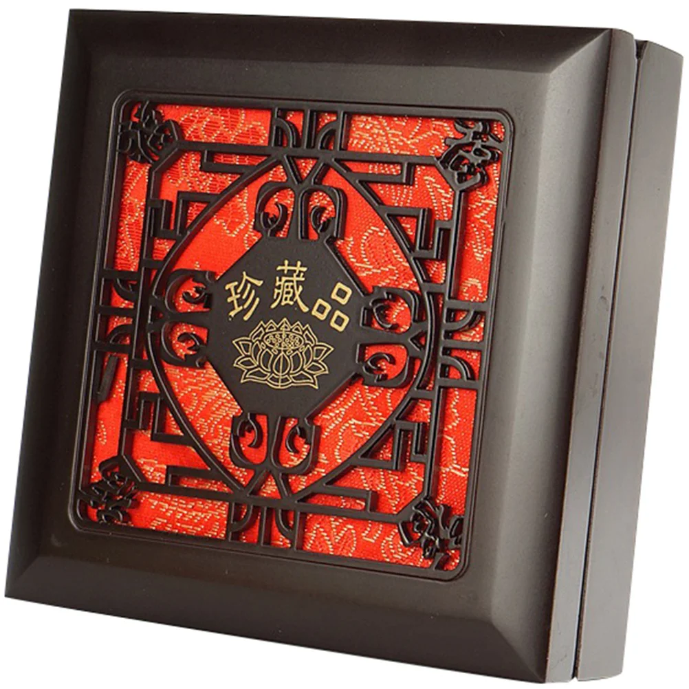 

Деревянная коробка для хранения ювелирных изделий, винтажный чехол для хранения с темной текстурой и натуральной гравировкой для браслетов, часов, органайзер для колец, практичный