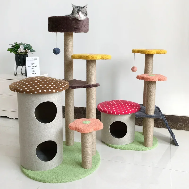 Manufacturer wholesale cute design cashmere cat tree with house