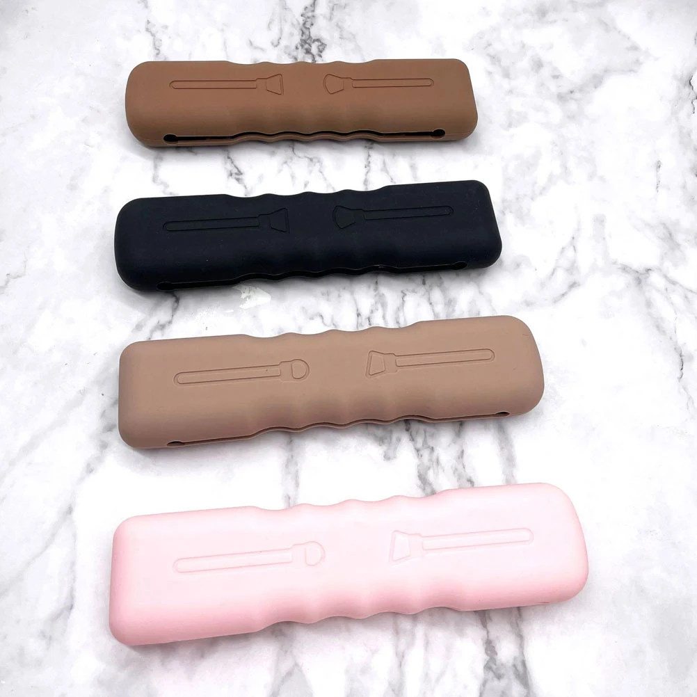 2pcs Silicone Makeup Brush Case Bag Travel Cover Protector Cosmetics Storage Organizer Beauty Brushes Traveling Lipsticks Women
