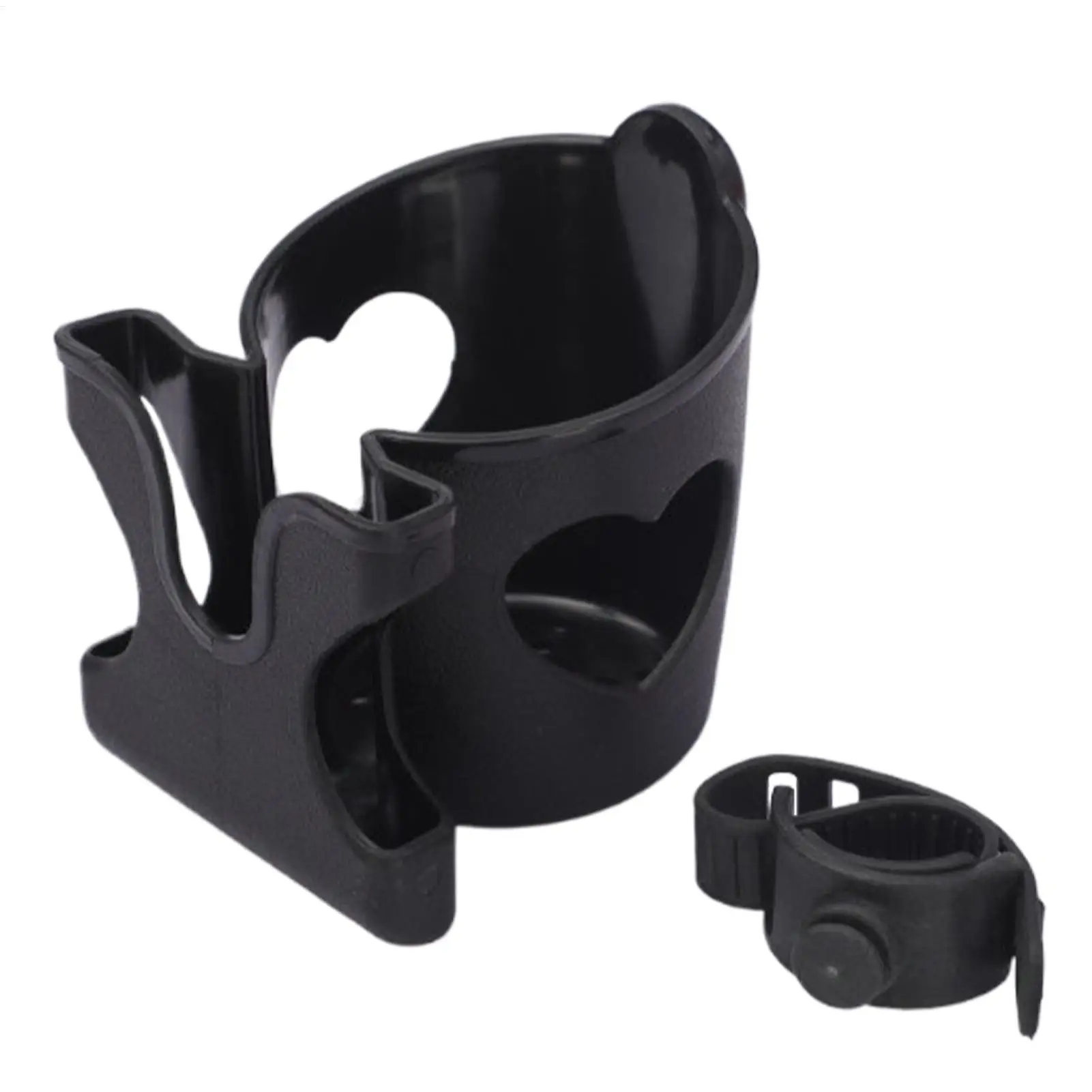 Baby-Kinderwagen-Getränkehalter, Elektroauto, Gehwerkzeug, Zubehörtasche, 360-Grad-Drehung, Rollstuhl-Flaschenaufsatz, schwarze Farbe